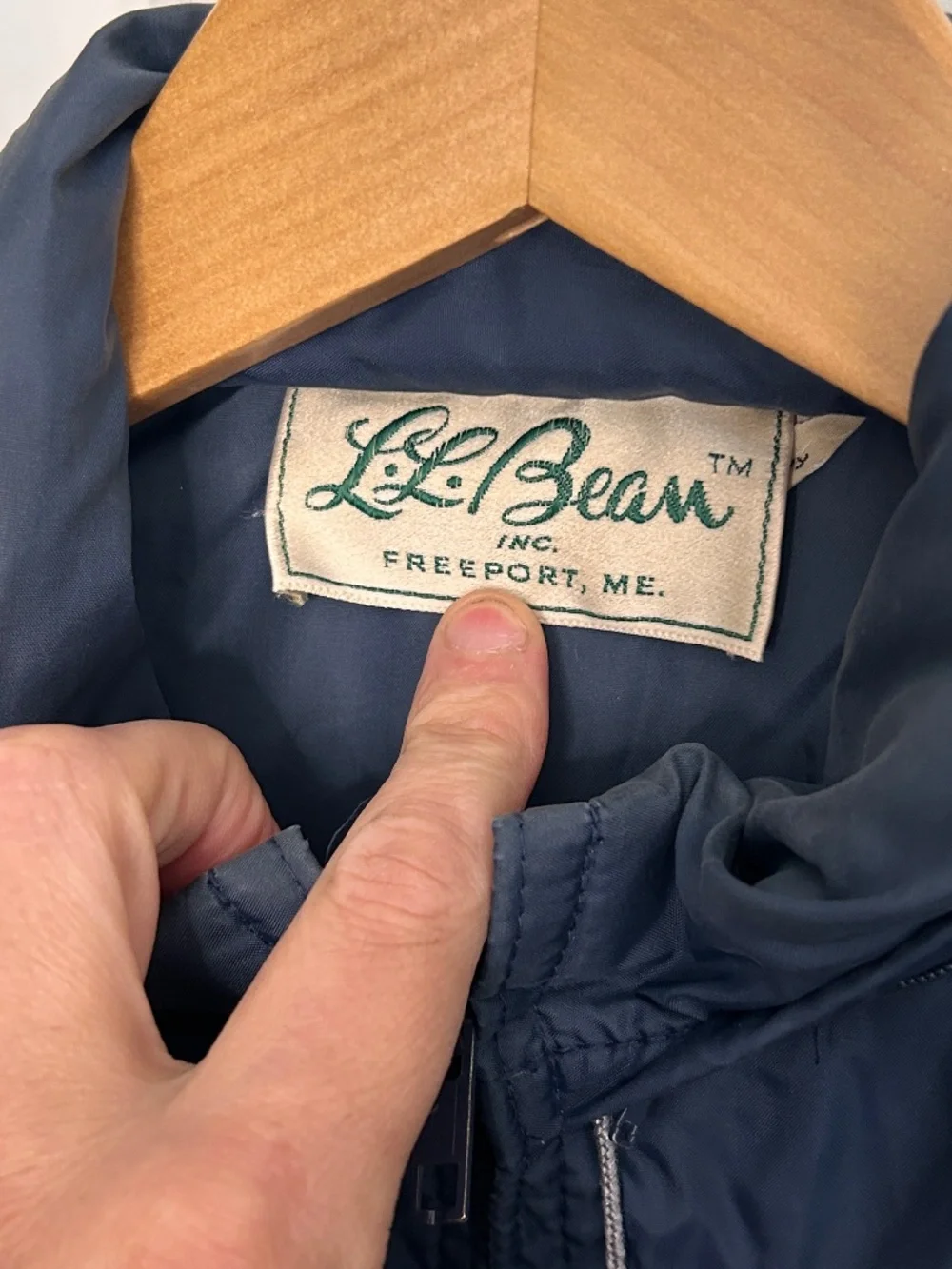 Vintage L.L. Bean Aspen Anorak Jacket Mens Large Blue Nylon Packable Hooded 70s